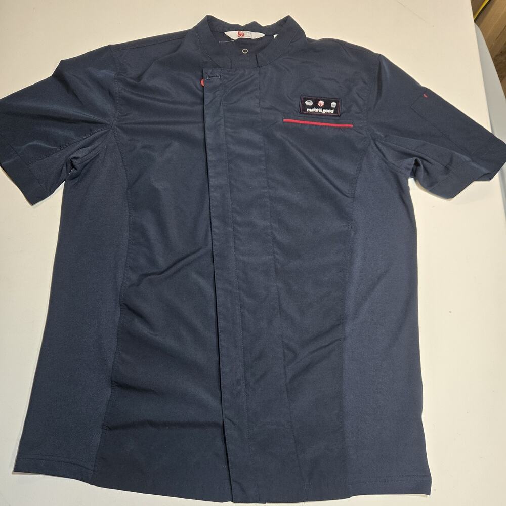 Chick-fil-A Oobe Team Style Employee Uniform Shirt Navy Blue Red Mens Medium